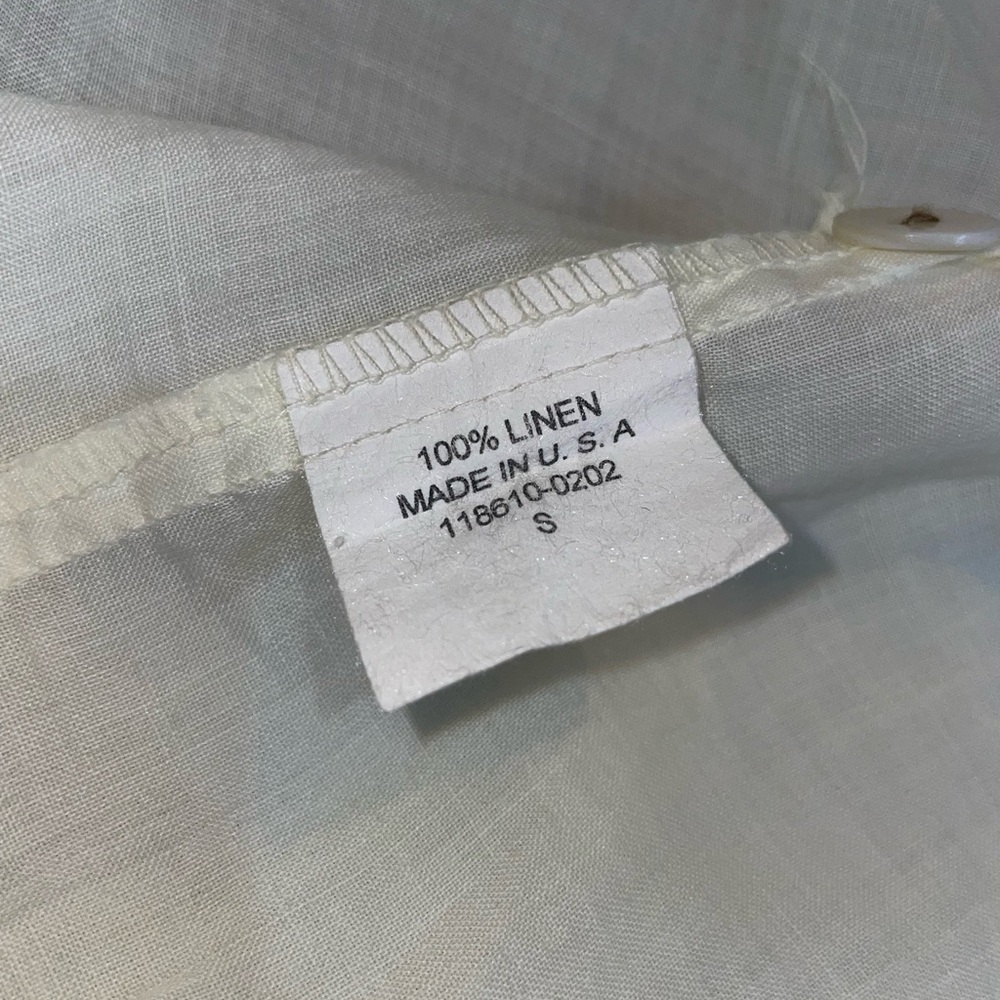 Women's Kleen Butter Yellow 100% Linen Made in USA Button Down Shirt - Picture 5 of 9
